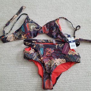 New with Tags Vigoss 2 piece Swim Suit, multi-color - Sz S